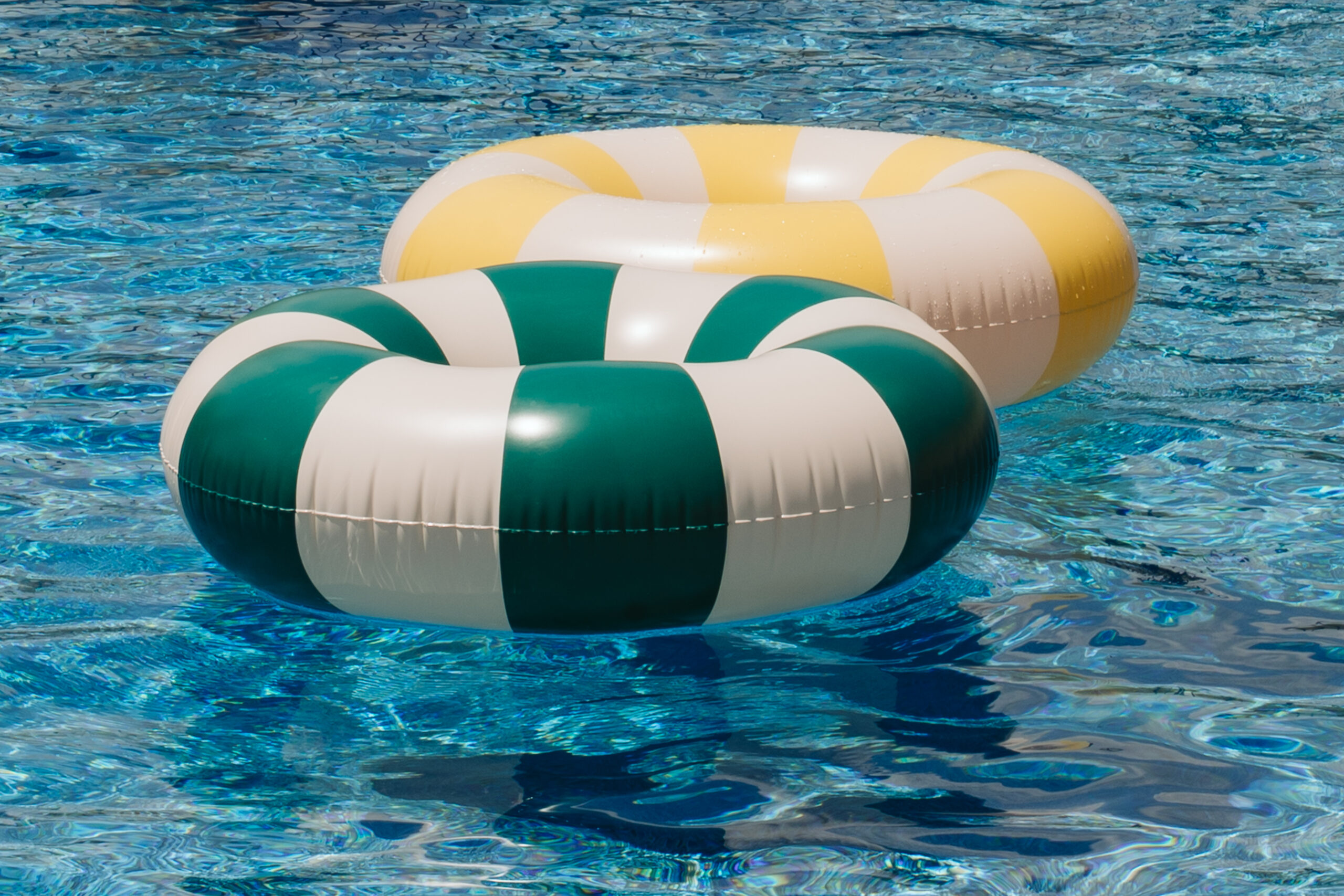 Close-Up of Two Pool Floats